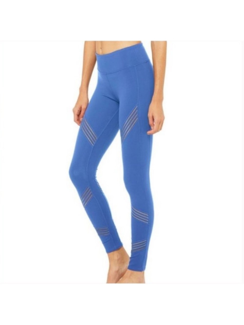 ALO Yoga Blue Leggings with Mesh